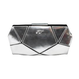 Petite pochette Prismick vernie argentée Roger Vivier Argenté