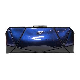 Pochette Prismick vernie Roger Vivier bleu marine Bleu