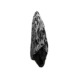Alexander Mcqueen-Vintage gris y negro Alexander McQueen estampado abstracto seda encogimiento de hombros tamaño O/S-Gris