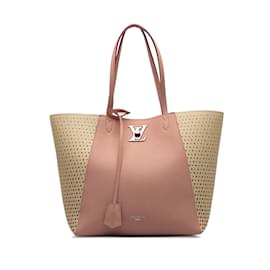 Louis Vuitton-Bolso tote Lockme Cabas perforado Louis Vuitton rosa-Rosa