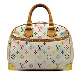 Louis Vuitton-White Louis Vuitton Monogram Multicolore Trouville Handbag-Blanc