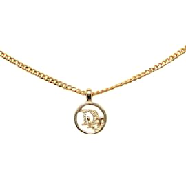 Dior-Collana con pendente in oro con logo Dior CD-D'oro