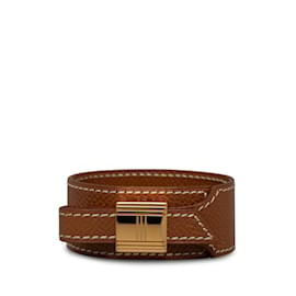 Hermès-Brown Hermes Leather Artemis Wrap Bracelet-Brown