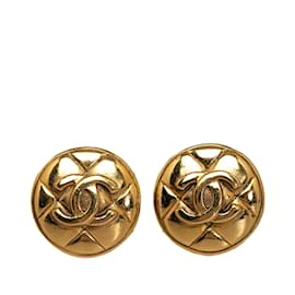 Chanel-Gold Chanel CC Clip On Earrings-Golden