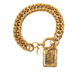 Chanel-Gold Chanel Vintage 31 Rue Cambon Paris Link Charm Bracelet-Golden