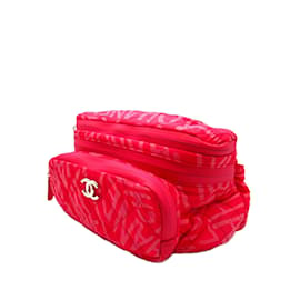 Chanel-Sac à dos convertible Coco Neige en nylon imprimé Chanel rose-Rose