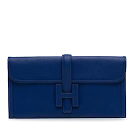 Hermès-Azul Hermes Epsom Jige Elan 29 Bolsa de embrague-Azul