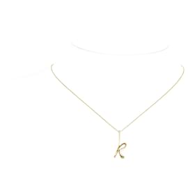 Tiffany & Co-Goldfarbene Halskette mit Tiffany-Alphabet-Anhänger-Golden