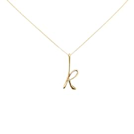 Tiffany & Co-Gold Tiffany Alphabet Pendant Necklace-Golden