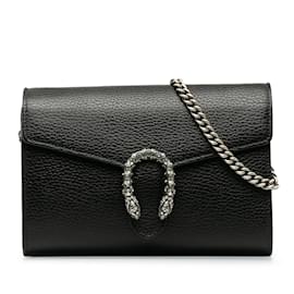 Gucci-Black Gucci Dionysus Wallet On Chain Crossbody Bag-Black