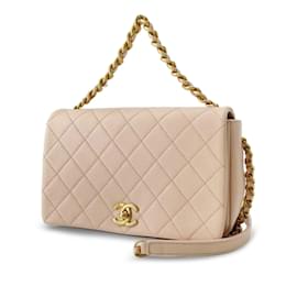 Chanel-Beige Chanel Medium Caviar Fashion Therapy Flap Bag Satchel-Beige