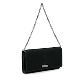 Gucci-Black Gucci GG Canvas Wallet on Chain-Black