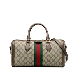 Gucci-Cartable Web Gucci GG Supreme Ophidia marron-Marron