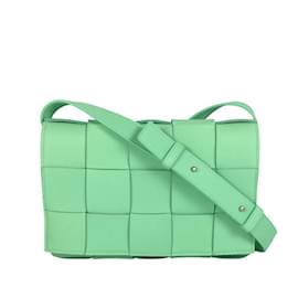 Bottega Veneta-Green Bottega Veneta Leather Intrecciato Cassette Crossbody Bag-Verde