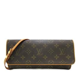 Louis Vuitton-Braune Louis Vuitton Monogram Pochette Twin GM Umhängetasche-Braun