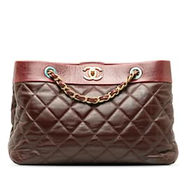 Chanel-Burgundy Chanel Medium Soft Elegance Tote-Dark red