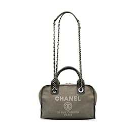 Chanel-Gray Chanel Small Deauville Bowling Satchel-Other