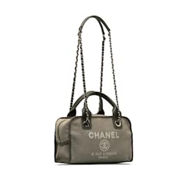 Chanel-Gray Chanel Small Deauville Bowling Satchel-Other