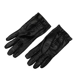 Chanel-Black Chanel Lambskin CC Chain Link Gloves-Black