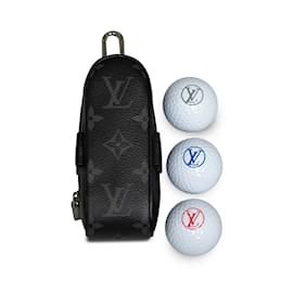 Louis Vuitton-Black Louis Vuitton Monogram Eclipse Andrews Golf Ball Case-Black