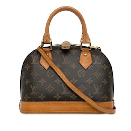 Louis Vuitton-Braune Alma BB-Umhängetasche mit Louis Vuitton-Monogramm-Braun