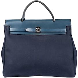 Hermès-Hermes Classic Blue Herbag 31 handbag-Blue