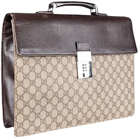 Gucci-Gucci GG Monogram Business Briefcase-Brown