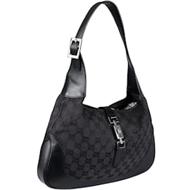 Gucci-Gucci GG Monogram Jackie Handbag-Black