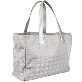 Chanel-Chanel Silver Travel Line Shopper Bag-Silvery