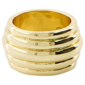 Anine Bing-Chunky Ribbed Ring   Gold Ring - ANINE BING - 14k Gold Plated Brass - Gold-Golden,Metallic