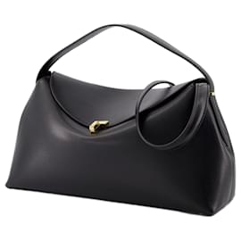 Totême-T Lock Top Handle Bag - TOTEME - Leather - Black-Black