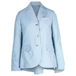 Lanvin Cape Blazer Jacke aus hellblauer Wolle Blau Hellblau