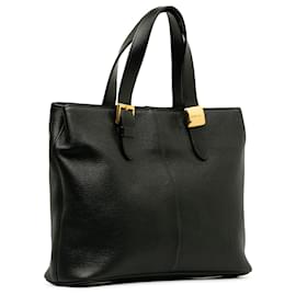 Burberry-Burberry Black Leather Tote-Black