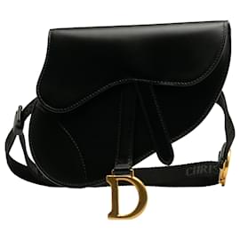 Dior-Bolsa de cintura de couro preta Dior-Preto