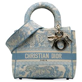 Dior-Dior Blu Medio Toile de Jouy Lady D-Lite-Blu,Blu chiaro