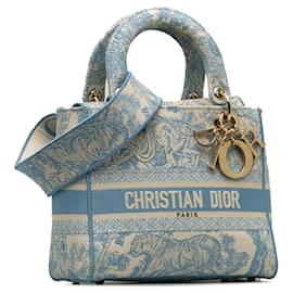 Dior-Dior Blu Medio Toile de Jouy Lady D-Lite-Blu,Blu chiaro