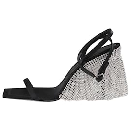 Autre Marque-Black crystal-embellished sandal heels - size EU 38-Black