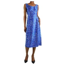 Marni-Blue sleeveless polka dot midi dress - size UK 6-Blue