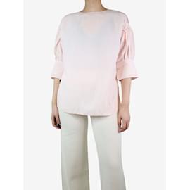 Jil Sander-Pink linen-blend top - size UK 8-Pink