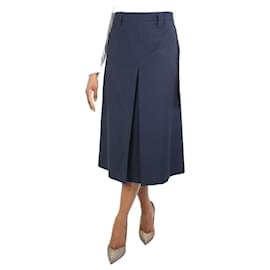 Prada-Blue mohair-blend pleated midi skirt - size UK 12-Blue