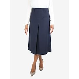 Prada-Blue mohair-blend pleated midi skirt - size UK 12-Blue