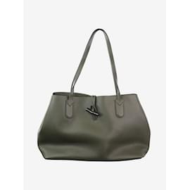 Longchamp-Khakifarbene Roseau Essential-Einkaufstasche-Grün