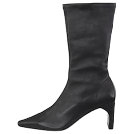 Autre Marque-Black leather calf boots - size EU 38-Black