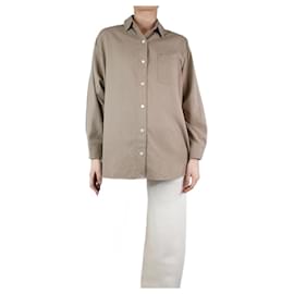 Autre Marque-Chemise oversize en soie marron - taille XS-Marron