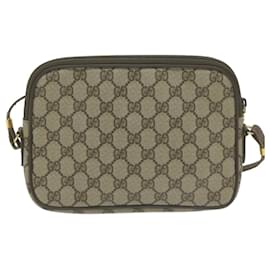 Gucci-GUCCI GG Supreme Shoulder Bag PVC Leather Beige 007 14 6428 Auth ep3106-Beige