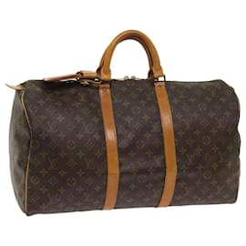 Louis Vuitton-Louis Vuitton Monograma Keepall 50 Boston Bag M41426 Autenticação de LV 65110-Monograma