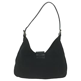Fendi-FENDI Mamma Baguette Shoulder Bag Nylon Black Auth ep3008-Black