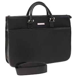 Burberry-BURBERRY Hand Bag Nylon Black Auth ac2627-Black