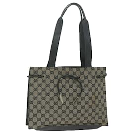 Gucci-GUCCI GG Lona Tote Bag Bege 002 1053 auth 65018-Bege
