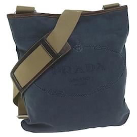Prada-PRADA Shoulder Bag Canvas Navy Auth ep3115-Navy blue